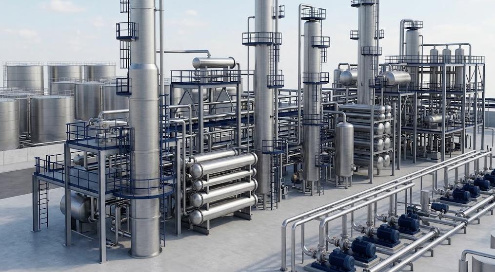Industrial used motor oil re-refining plant for base oil recovery