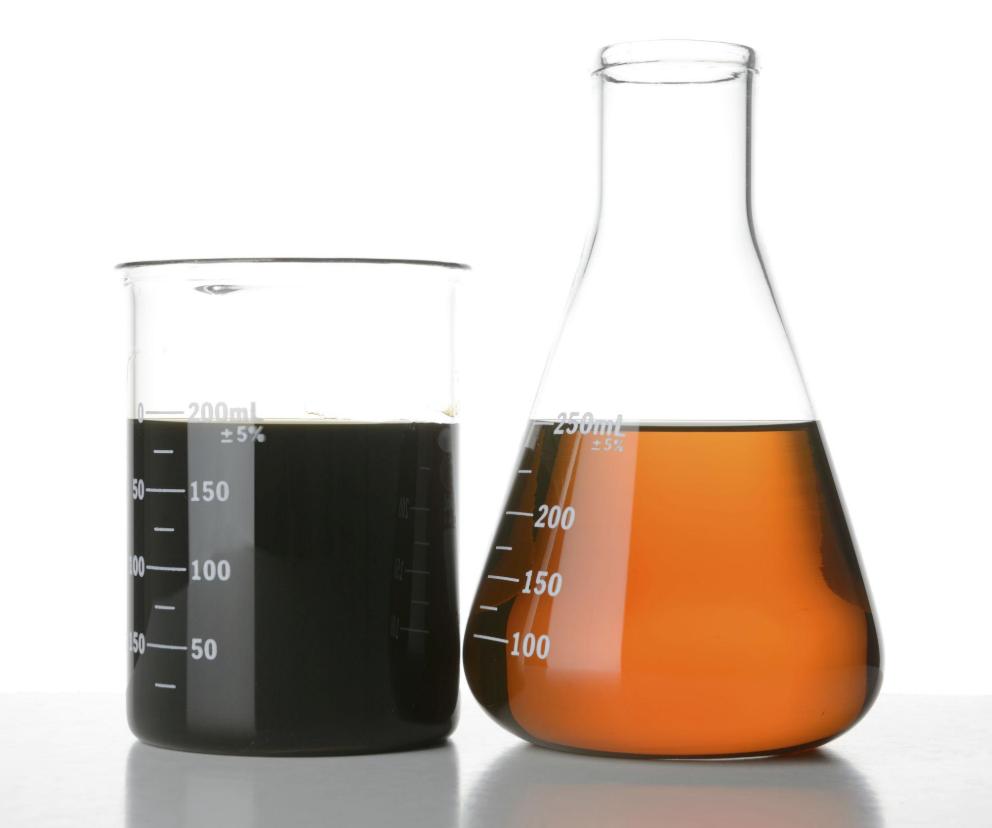 Used motor oil with water and sediment contamination